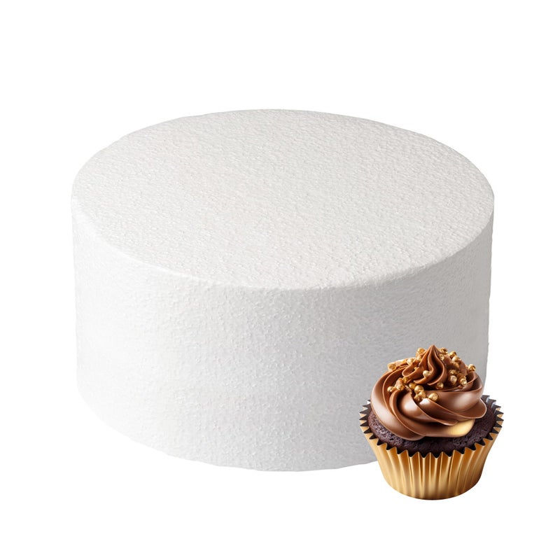 Culpitt 10 x 5 Round Cake Dummy Straight Edge Cake Form Practice Cake Decorating or Use for Creating LongLasting Displays Smooth Polystyrene