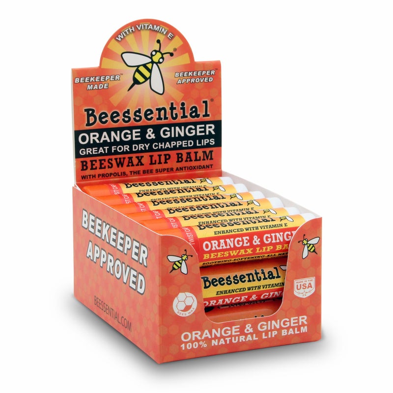 Beessential Natural Bulk Lip Balm, Orange Ginger, 18 Pack | For Men, Women, and Children. Great for Gifts, Showers, & More - Image 1