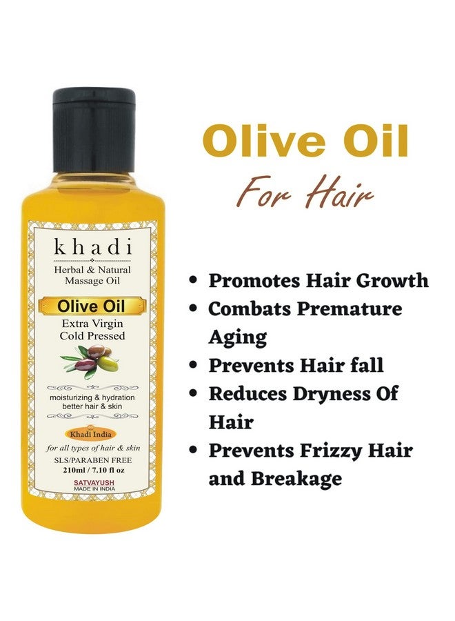 Satvayush Khadi Extra Virgin Olive Oil Organic Cold Pressed Pure & Natural For Hair & Skin Nourishment 210 Ml - Image 2