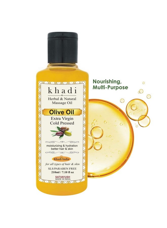 Satvayush Khadi Extra Virgin Olive Oil Organic Cold Pressed Pure & Natural For Hair & Skin Nourishment 210 Ml - Image 3