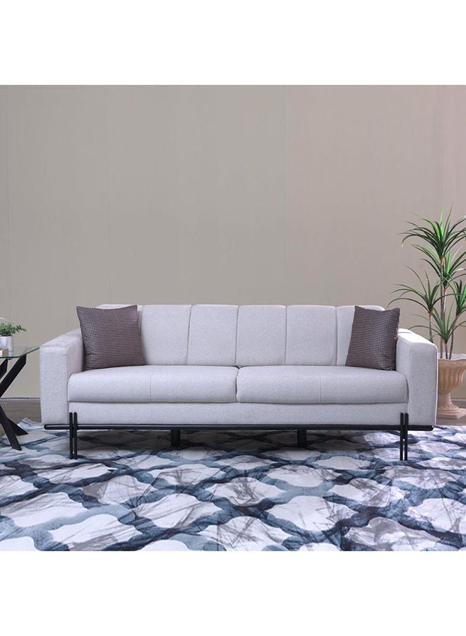 DANUBE HOME Form 3 Seater Fabric Sofa Modern Design Three Seat Sofas Living Room Furniture 216x93x79cm Beige - Image 1