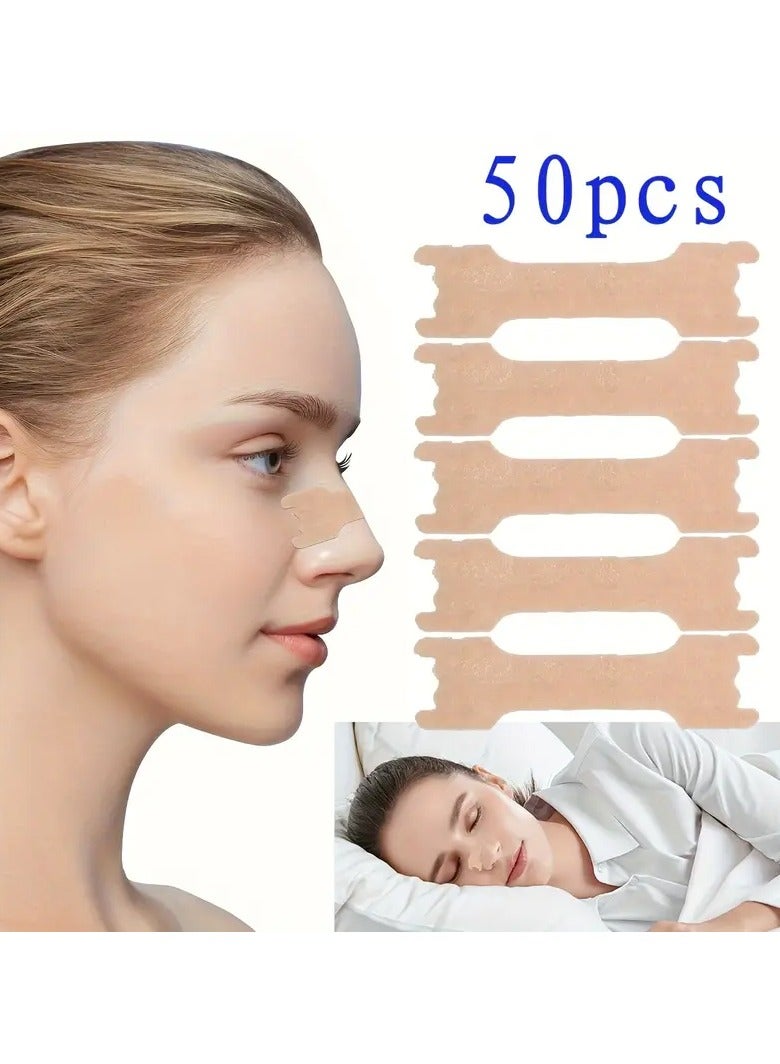 Ucanbe 50pcs Anti-Snoring Nose Strips for Enhanced Breathing - Home Sleep Aid & Nasal Massager, Beige, Fragrance-Free, Battery-Free, Comfort Fit Design for Improved Sleep Quality  - Image 4