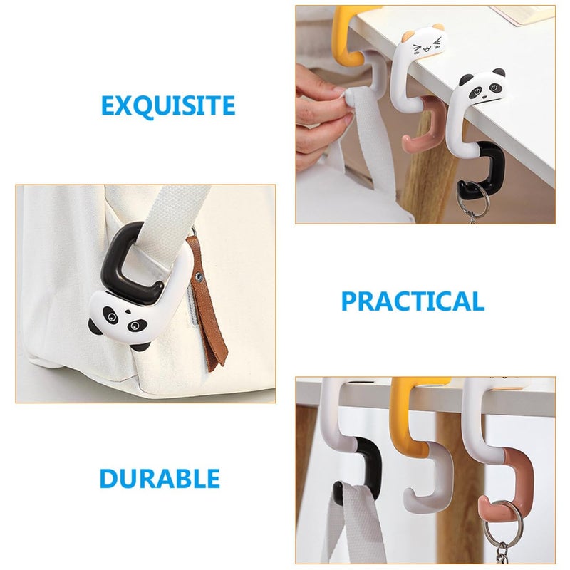 4 Pack Multifunctional Anti Skid Plastic Desk Hooks Detachable Backpack Holders For School Home Storage - Image 3