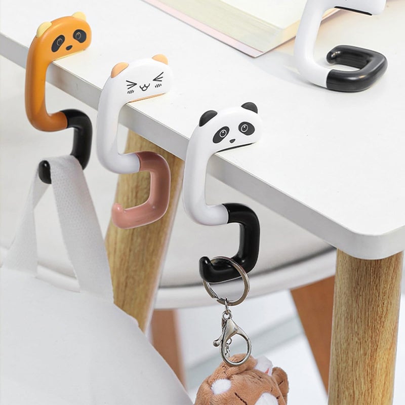 4 Pack Multifunctional Anti Skid Plastic Desk Hooks Detachable Backpack Holders For School Home Storage - Image 4