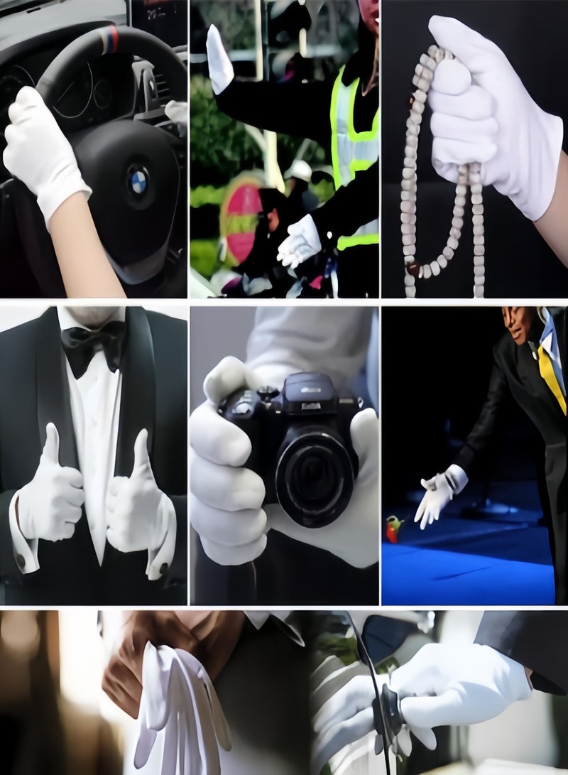 كيفن 3 أزواج من القفازات القطنية البيضاء لترطيب الأيدي الجافة والأكزيما والمنتجعات الصحية - بطانات قفازات العمل لتقديم فحص الأزياء - Image 4