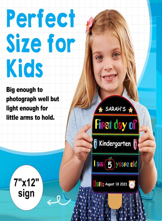 PETCEE First Day of School Sign - Reusable & Erasable First Day Board Gifts for Daughter Son 1st Day of Preschool PreK Chalkboard Sign for Kids Girls Boys Double Sided Back to School Teaching Supplies - Image 5