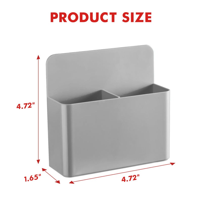 Beygorm 2 Pack Plastics Magnetic Pen Holder For Refrigerator  Dry Erase Marker Holder For Whiteboard Magnet School Locker Organizer Accessories  Pencil Cup  Pen Caddy  Classroom Organization(Grey) - Image 2
