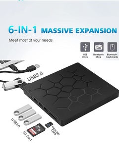 Garlo External DVD Drive, USB 3.0 CD DVD Burner for Laptop, Type-C CD/DVD ROM +/-RW Optical Disk Drive with 4 USB Ports and 2 SD Card Slots, Ultra Slim, for Mac, PC Windows 11/10/8/7 Linux OS  - Image 3
