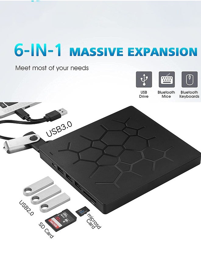 Garlo External DVD Drive, USB 3.0 CD DVD Burner for Laptop, Type-C CD/DVD ROM +/-RW Optical Disk Drive with 4 USB Ports and 2 SD Card Slots, Ultra Slim, for Mac, PC Windows 11/10/8/7 Linux OS  - Image 3