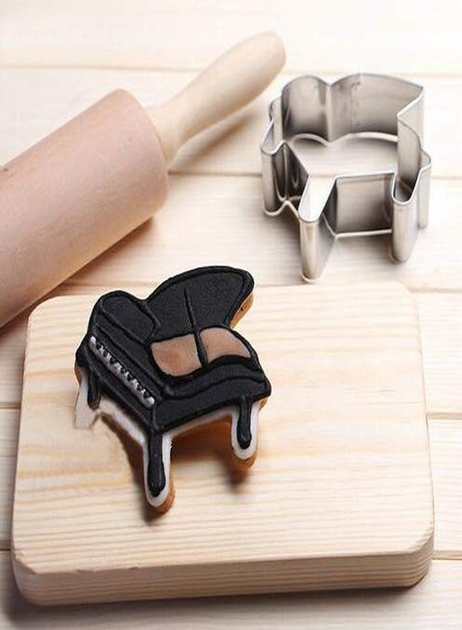 WOTOY Guitar, Piano,Musical Notes Sign Music Theme Biscuit Cookie Cutter 5 Piece Set - Stainless Steel - Image 4