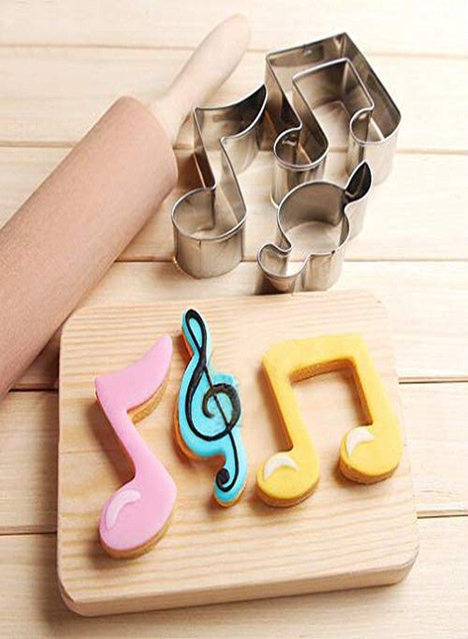 WOTOY Guitar, Piano,Musical Notes Sign Music Theme Biscuit Cookie Cutter 5 Piece Set - Stainless Steel - Image 3