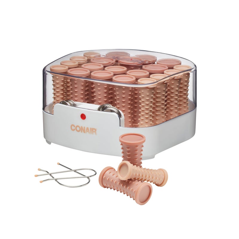 Conair Double Ceramic Hot Rollers for Long, Medium, and All Hair - Hair Curler - Hair Roller Clips Included - 1/2 inch, 3/4 inch, and 1 inch Rollers - Image 1