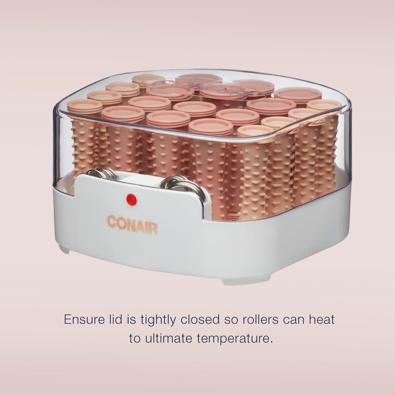 Conair Double Ceramic Hot Rollers for Long, Medium, and All Hair - Hair Curler - Hair Roller Clips Included - 1/2 inch, 3/4 inch, and 1 inch Rollers - Image 3