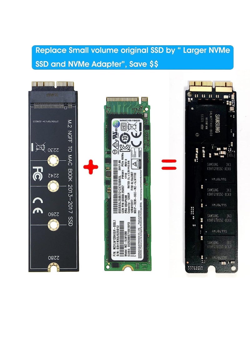 M.2 NVMe SSD to 12+16 Pin Upgrade Adapter for MacBook Air (2013-2017) A1465 A1466 and Mac Pro (Late 2013-2015) (EPL-404HS-2pcs) - Image 5