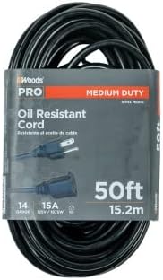 Woods Woods 982452 50Foot SJTOW Agricultural Outdoor Heavy Duty All Weather Extension Cord Oil Resistant Vinyl Jacket Versatile Use Powerful 15 Amps 125 Volts 1875 Watt Extension Cord Black  - Image 2