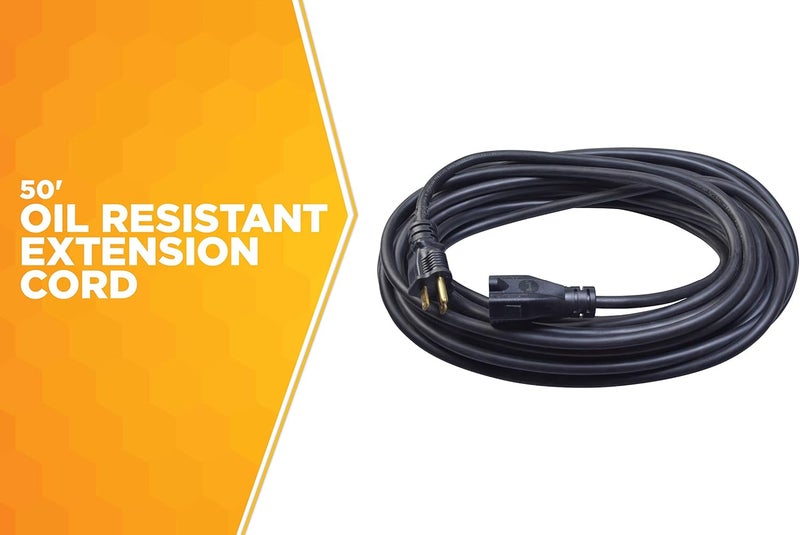Woods Woods 982452 50Foot SJTOW Agricultural Outdoor Heavy Duty All Weather Extension Cord Oil Resistant Vinyl Jacket Versatile Use Powerful 15 Amps 125 Volts 1875 Watt Extension Cord Black  - Image 3