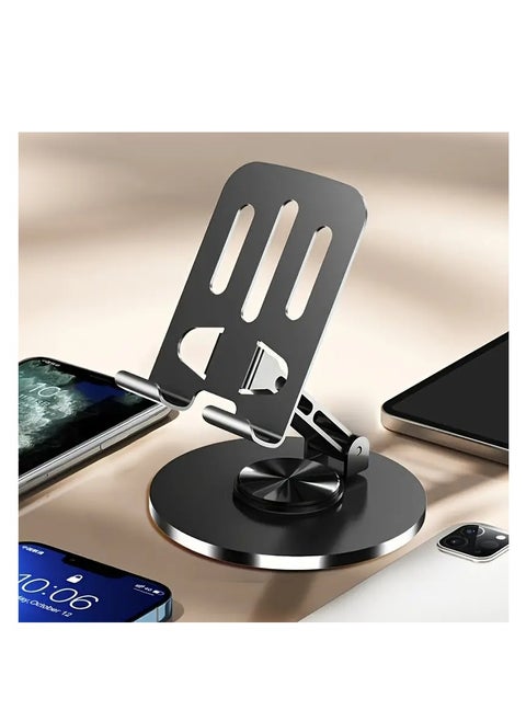 All-metal 360-degree rotating pressure-reducing universal stand, suitable for mobile phones and tablets - Suitable for 4.7-12.9-inch devices - Foldable desktop stand, suitable for home, office and travel use - Easy to use and clean - Includes stand and stand base - Suitable for multiple devices and brands