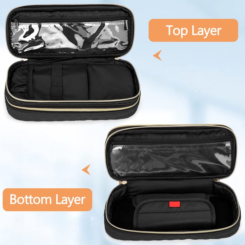 Damero Double Layer Stethoscope Case Compatible with 3M Littmann/ADC/Omron Stethoscope, Stethoscope Carrying Case Travel Bag for Nurse Accessories, Black - Image 4