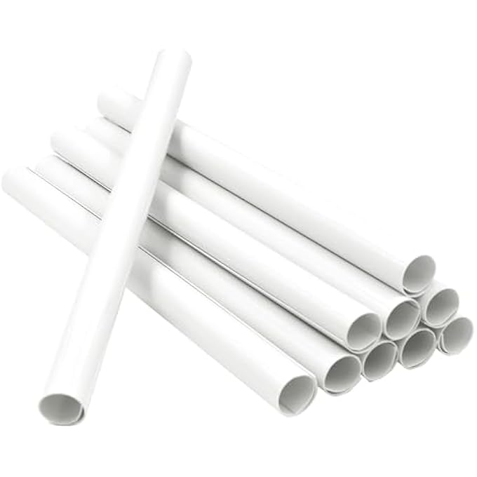 10 PCS RADIATOR PIPE COVERS WHITE RADIATOR PIPE COVERS PVC PLASTIC SLEEVES 15MM X 200MM THICKENED RADIATOR COPPER PIPES COLLARS FOR CENTRAL HEATING CLIP ON COVER - Image 2