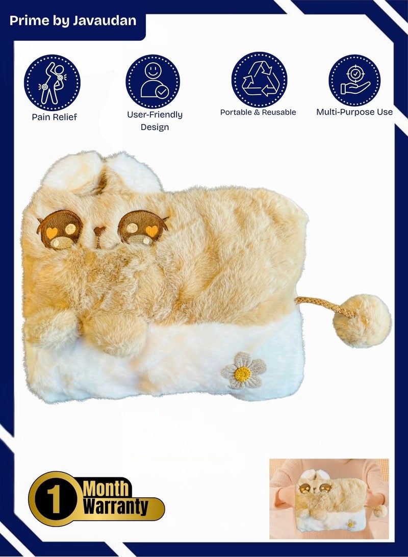 برايم بي جافاودان حقيبة ماء ساخن كهربائية قابلة لإعادة الشحن مع غطاء من الصوف لتخفيف آلام التشنجات والرقبة والكتفين وحقيبة العلاج الساخن وتدفئة اليدين والقدمين - Image 1