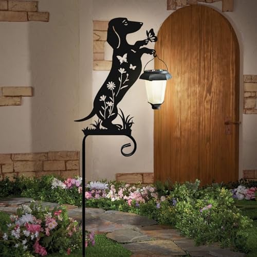 Hokfirm Dachshund Solar Lights Garden Stake,Dachshund Gifts Outside Decorations for Pathway,Yard,Garden Decor,Dog Solar Lights Outdoor - Image 1