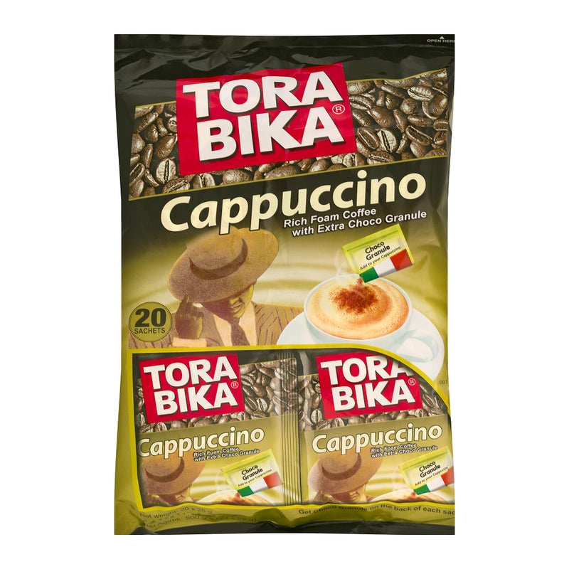 Torabika قهوة تورابيكاب كابتشينو سريعة التحضير 20 حبة، 500 جرام - Image 1