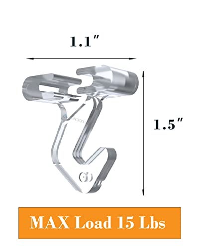 NACETURE 25 Pack Clear Drop Ceiling Hooks Classroom Decorations - Polycarbonate Ceiling Hanger Hooks for Hanging Track Clip on Suspended Ceiling Tile Grid for Office Home Stores Decorations - Image 3