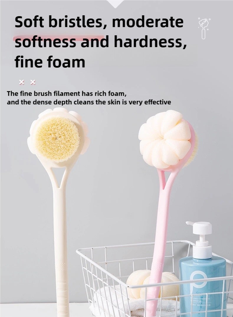 Long-Handle Soft Bristle Bath Brush – Dual-Sided Exfoliating ， Loofah Scrubber for Deep Cleaning - Image 5