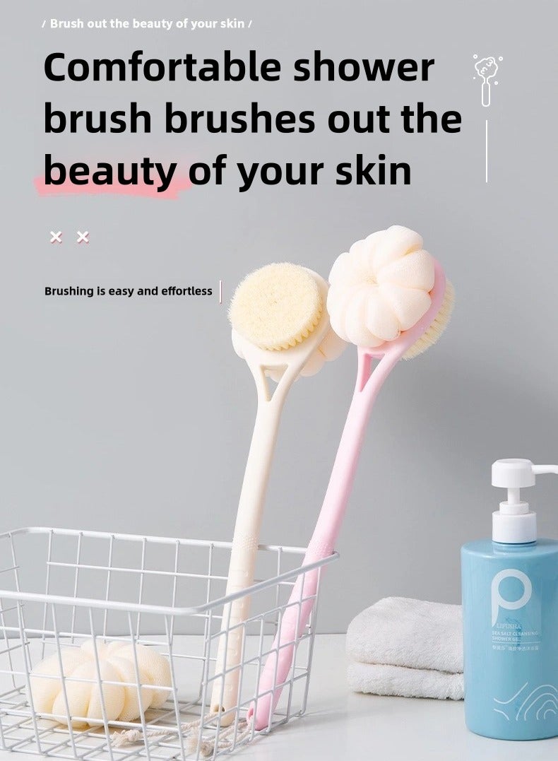 Long-Handle Soft Bristle Bath Brush – Dual-Sided Exfoliating ， Loofah Scrubber for Deep Cleaning - Image 3