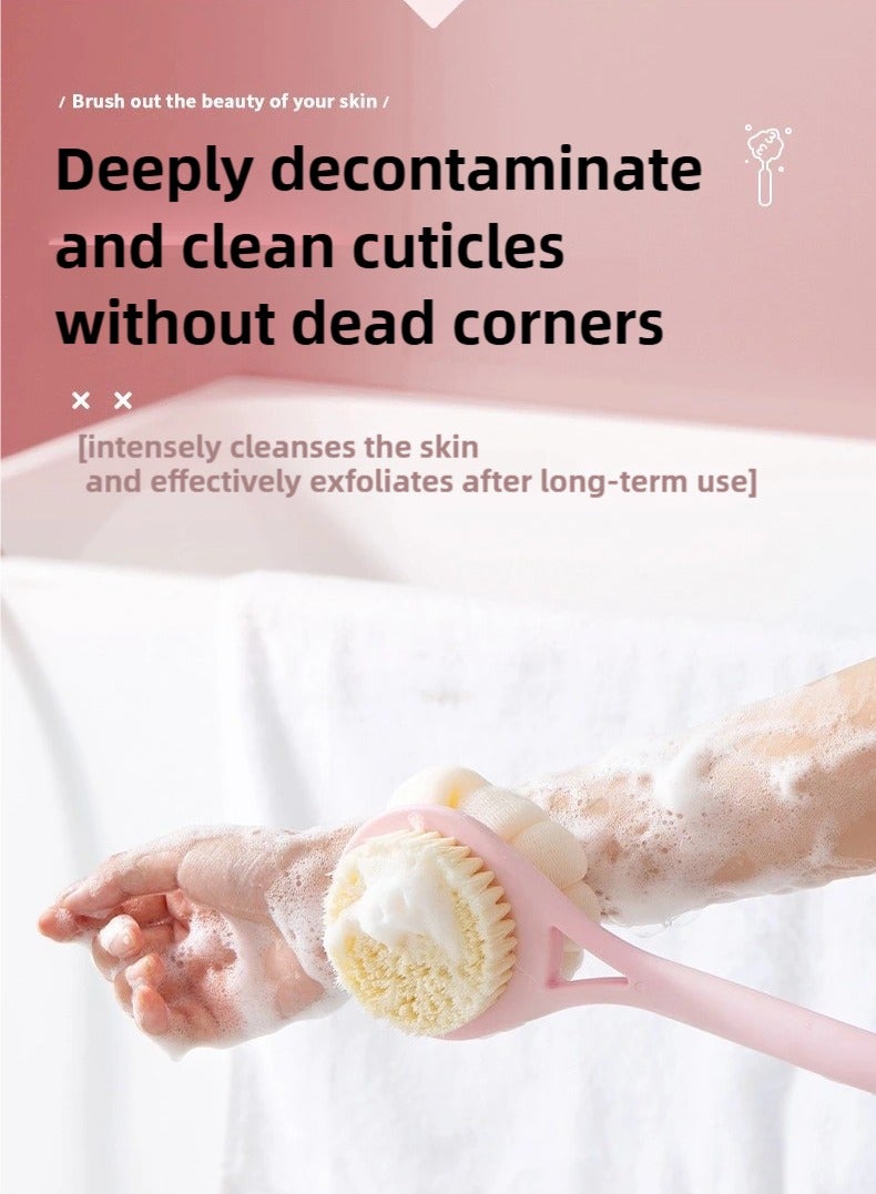 Long-Handle Soft Bristle Bath Brush – Dual-Sided Exfoliating ， Loofah Scrubber for Deep Cleaning - Image 2