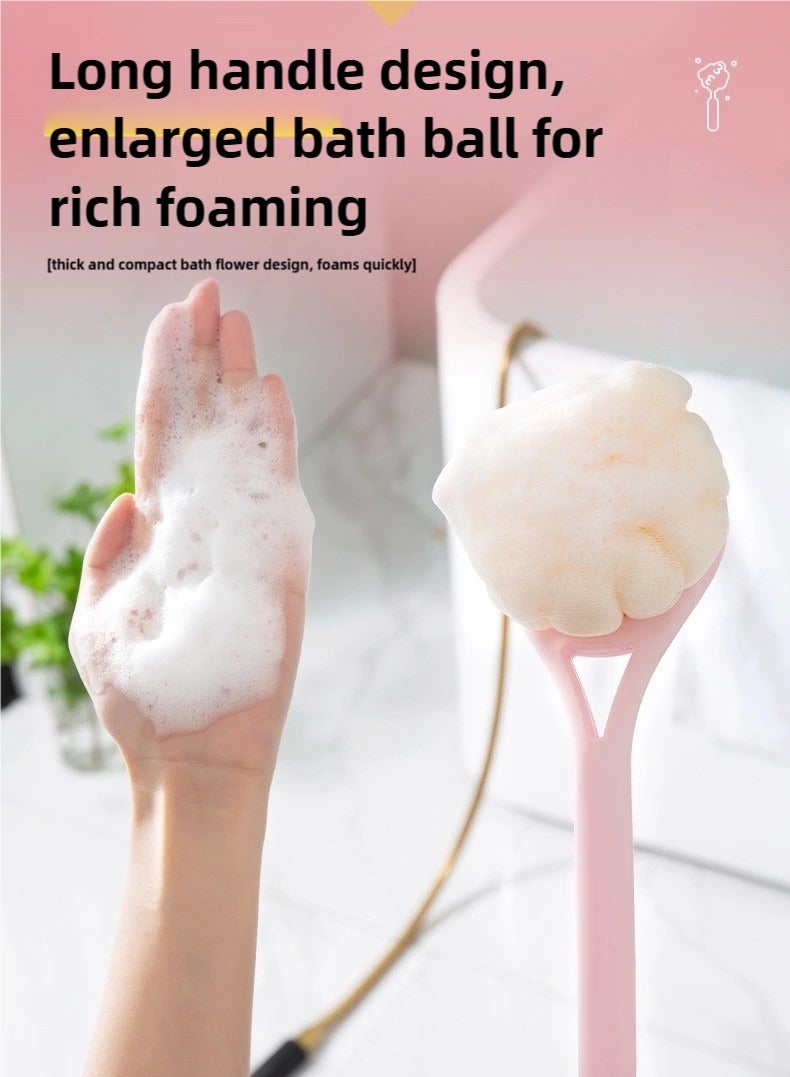 Long-Handle Soft Bristle Bath Brush – Dual-Sided Exfoliating ， Loofah Scrubber for Deep Cleaning - Image 1