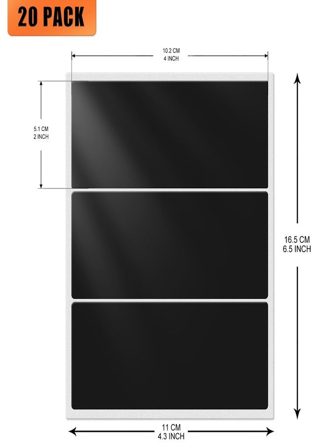 YIKIADA Rectangle Labels 4" × 2" Color Coding Vinyl Stickers Black 60 PCS - Image 2