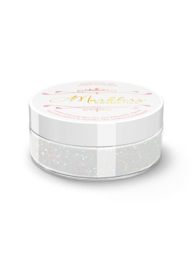 MARBLERS Holographic Face & Body Glitter [Rainbow White] 0.18oz (5g) | Chunky | Chopped | Flake | Non-Toxic | Vegan | Cruelty-Free | Festival, Rave & Party Makeup | Eye, Hair, Nail Polish, Eyeshadow  - Image 1