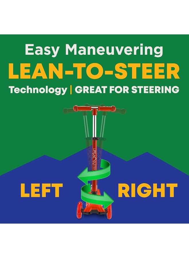 LifeMaster Kids Scooter – Children and Toddler 3 Wheel Kick Scooter – LED Wheel Lights Illuminate When Rolling - Image 1