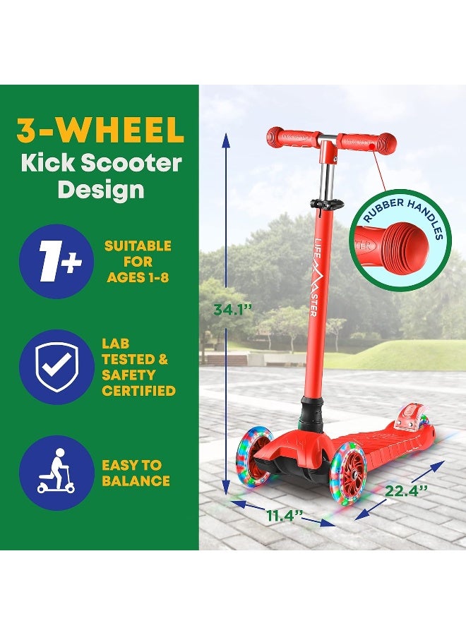LifeMaster Kids Scooter – Children and Toddler 3 Wheel Kick Scooter – LED Wheel Lights Illuminate When Rolling - Image 2