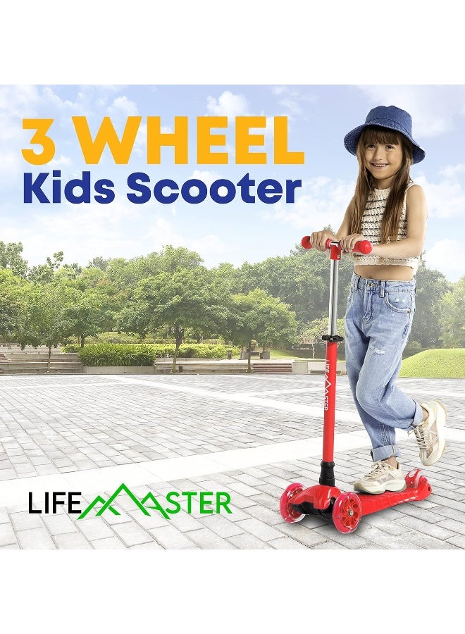 LifeMaster Kids Scooter – Children and Toddler 3 Wheel Kick Scooter – LED Wheel Lights Illuminate When Rolling - Image 4