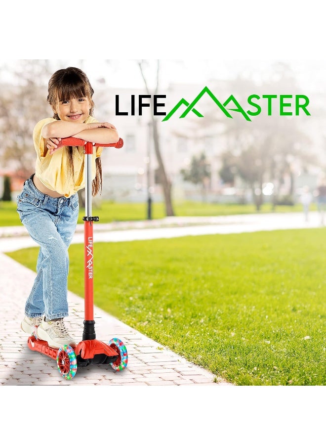 LifeMaster Kids Scooter – Children and Toddler 3 Wheel Kick Scooter – LED Wheel Lights Illuminate When Rolling - Image 3