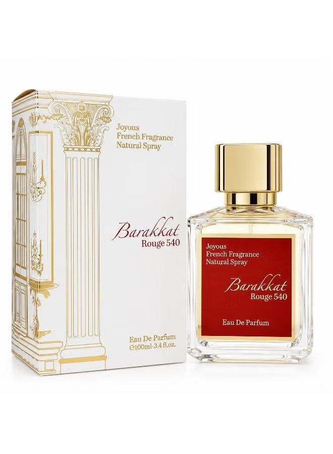 عطر "باراكات روج 540" (Barakkat Rouge 540) بتركيز أو دو بارفان (100 مل) - عطر فرنسي مبهج ببخاخ طبيعي، مناسب للرجال والنساء.
