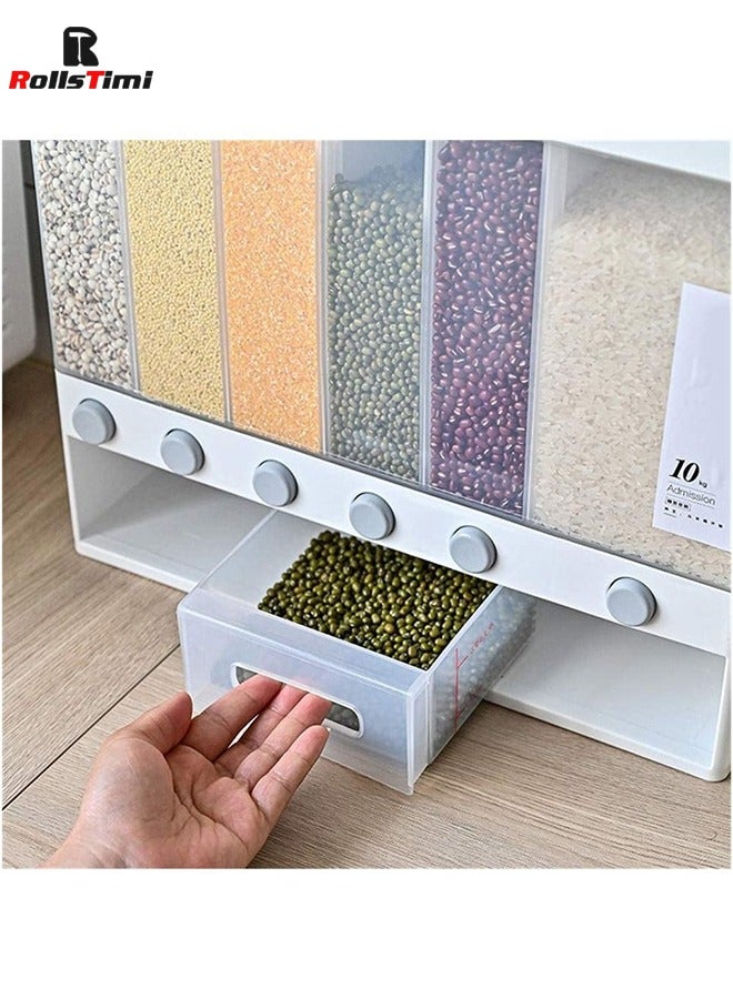 RollsTimi  Cereal Food Dispenser, Wall-Mounted Large Capacity Moisture-Proof Grain Storage Box - Image 5