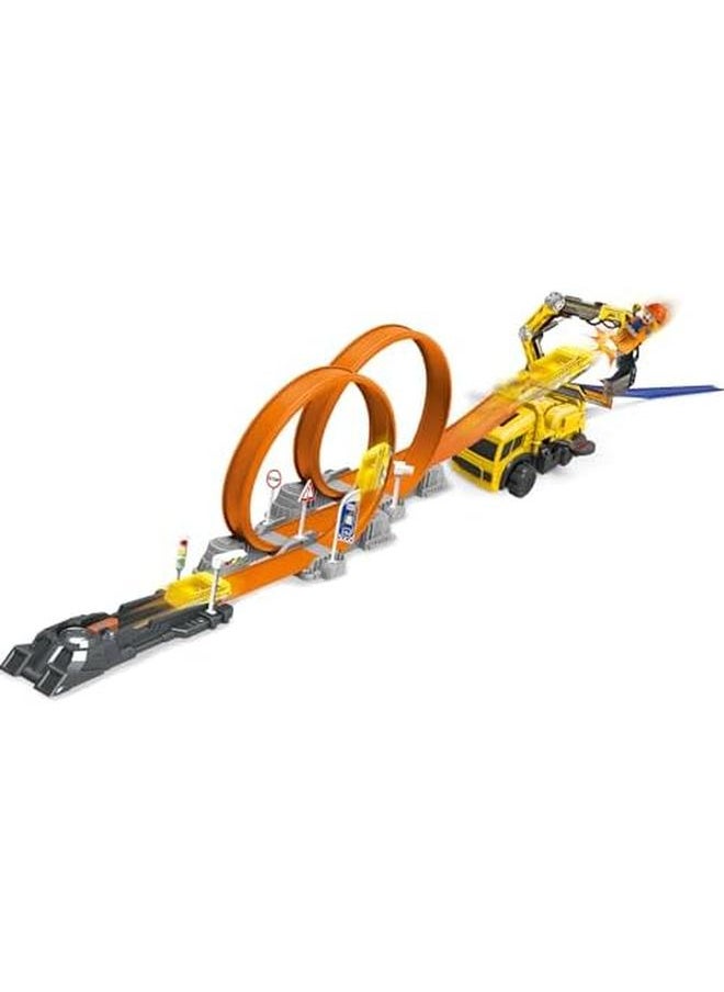 Ejection Track Set And Color Changing Car Diy Free Build Track 360 Loop Launcher Launch Pad 62Pc Set Kids Age 3 Plus