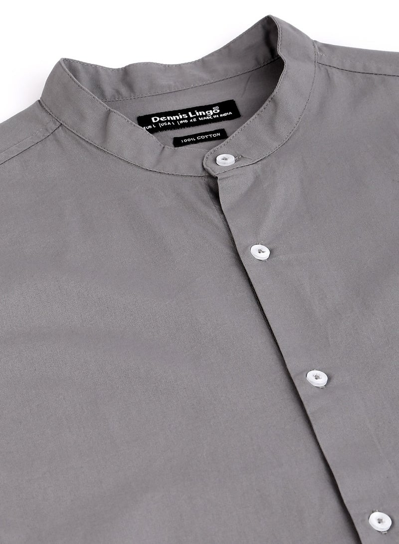 Dennis Lingo Men's Slate Grey Slim Fit Casual Spread Shirt - Image 2