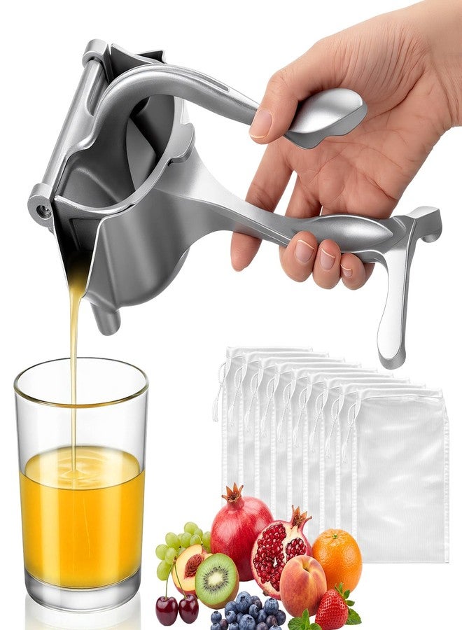 Lanties Aluminium Alloy Manual Fruit Juicer with 50 Pcs Filter Bag, Heavy Duty Squeezer Juicer Handheld Juice Extractor for Single Citrus Orange Pomegranates Fruit Lemon Lime - Image 1