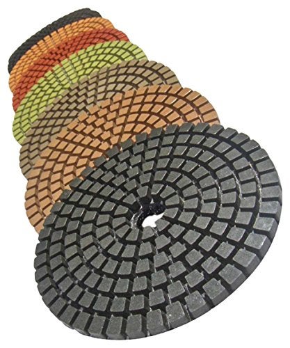 STADEA Premium Grade Wet 4" Diamond Polishing Pads Set + Rubber Backer For CONCRETE Polish - Image 2