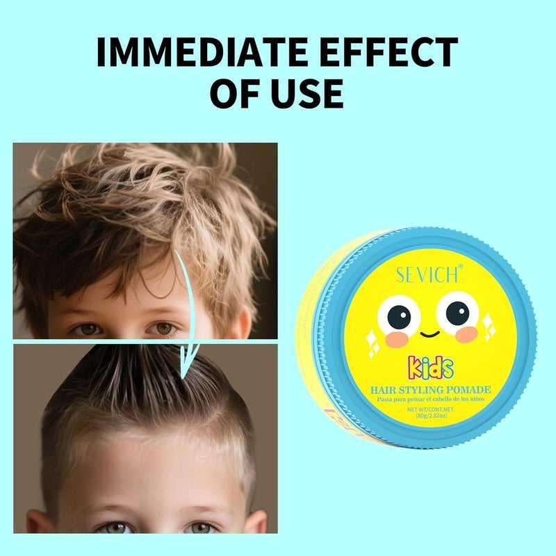 gowwim Kids' Hair Styling Pomade， Mild and Easy to Create Cool Hairstyles, Wash with Water Without Leaving Residue, Suitable for School, Activities - Image 5