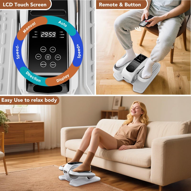 STYNGT Under Desk Elliptical Exercise Machine, Mini Elliptical Leg Exerciser As Seen on TV, Electric Pedal Exerciser While Sitting for Seniors Adults, Elliptical Training Machine for Valentines Day Gifts - Image 5
