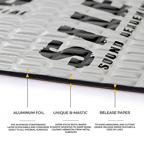 Siless 80 mil (2mm) 18 sqft (1.7 sqm) Car Sound Deadening mat - Butyl Automotive Sound Deadener - Noise Insulation and Vibration Dampening Material (18 sqft) - Image 2