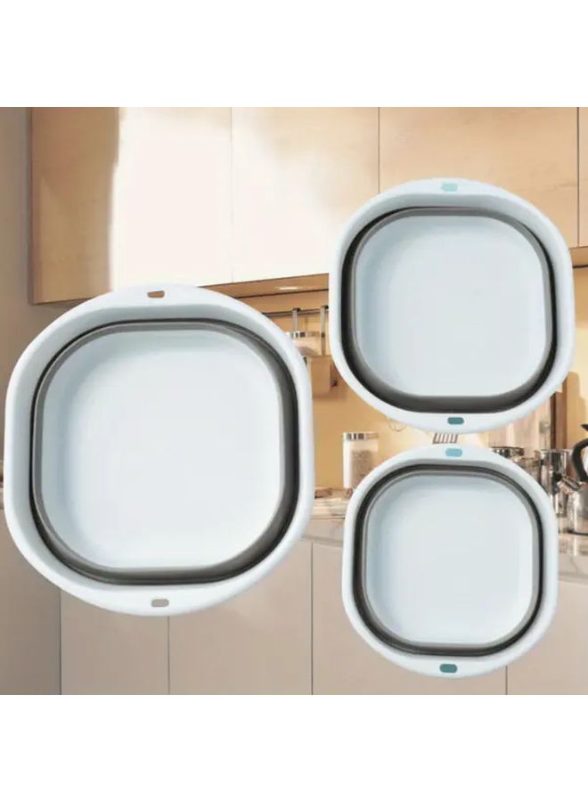 3Pcs Foldable Wash Basin Collapsible Portable For Home Travel Dorm - Image 1