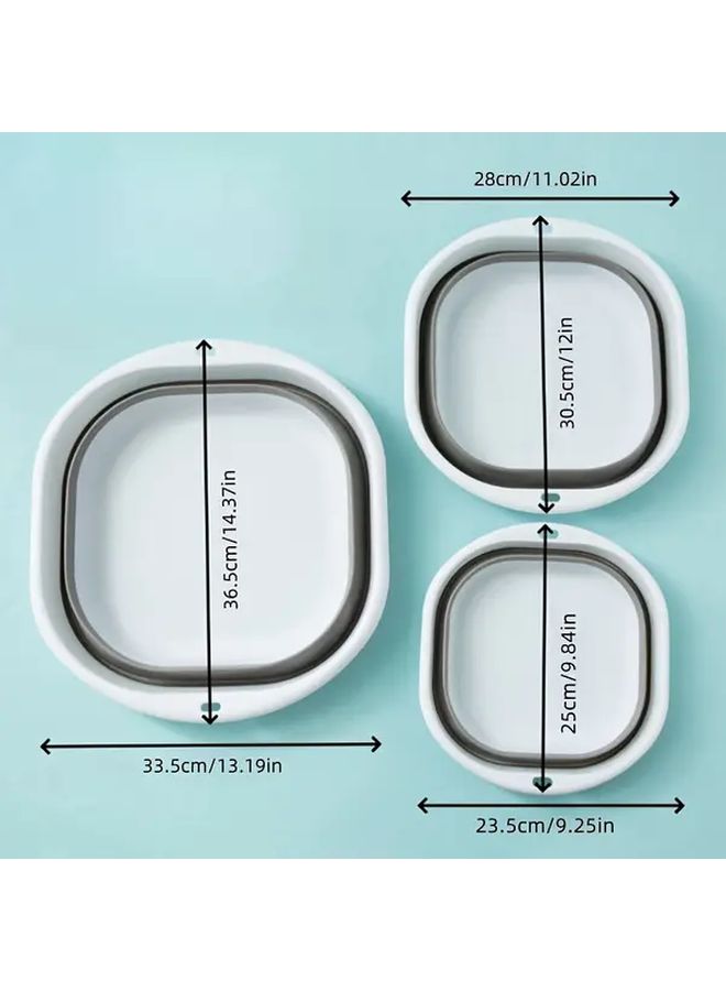 3Pcs Foldable Wash Basin Collapsible Portable For Home Travel Dorm - Image 2