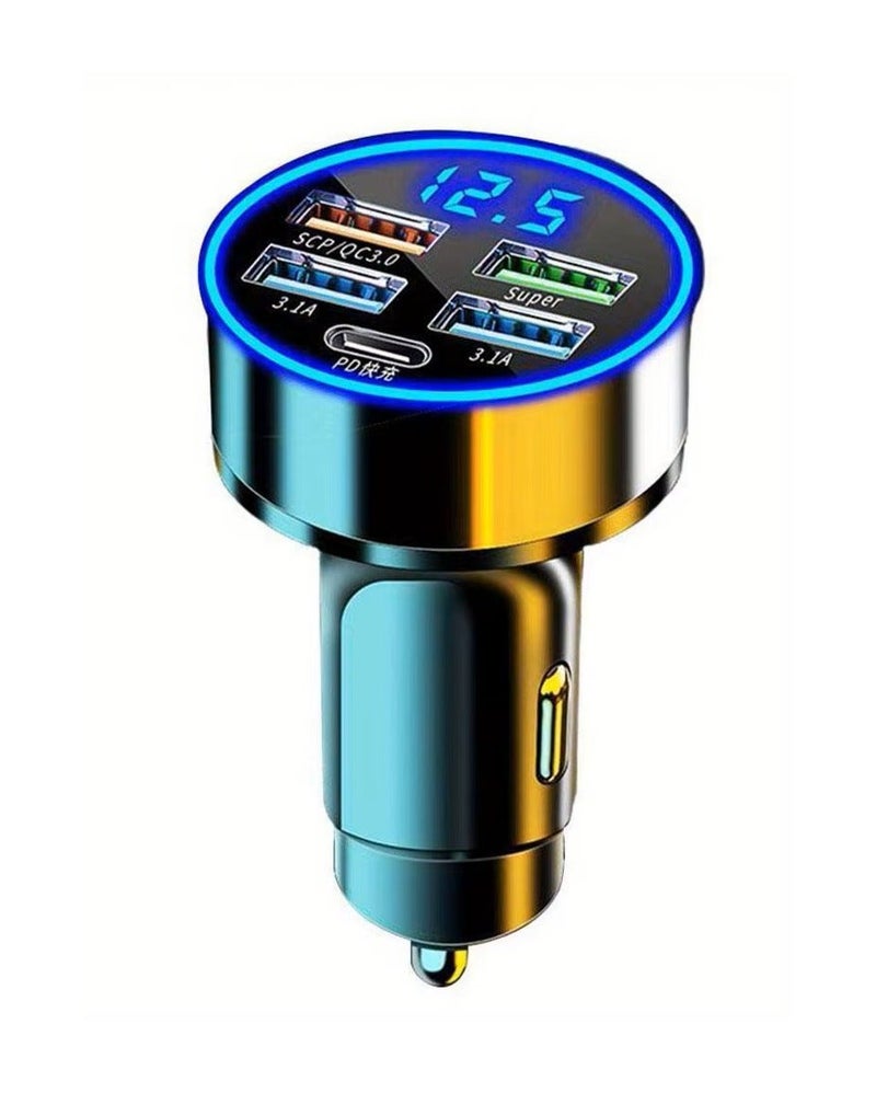 Super Fast Car Charger Adaptor, 100W with Multiple ports, USB Ports or C Ports & Voltage Display Car lighter Plug, Compatible with all smartphones and devices - Image 2