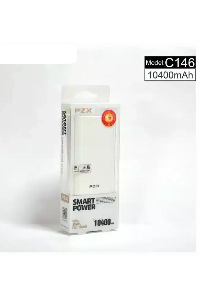 PZX C146 Power Bank - 10400mAh Capacity - Digital Display - Elegant Design - White - Image 5